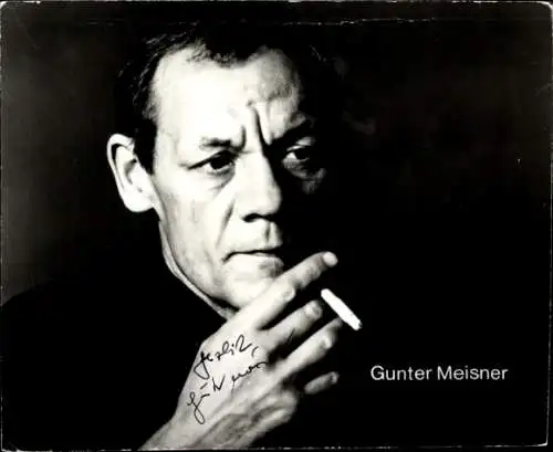 Ak Schauspieler Gunter Meisner, Portrait, Zigarette, Autogramm