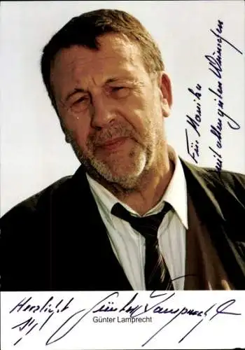 Ak Schauspieler Günter Lamprecht, Portrait, Autogramm