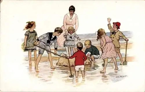 Künstler Ak Kesler, Kinder spielen am Strand