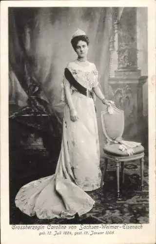 Ak Grossherzogin Caroline von Sachsen - Weimar - Eisenach