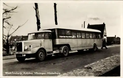 Ak West Souburg Zeeland Niederlande, Autobus Vlissingen Middelburg