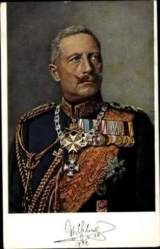 Ak Kaiser Wilhelm II, Portrait, Uniform, Orden, Schwarzer Adlerorden, Malteserorden