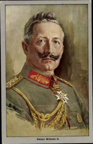 Künstler Ak Hornert, G., Kaiser Wilhelm II., Portrait in Uniform, Orden