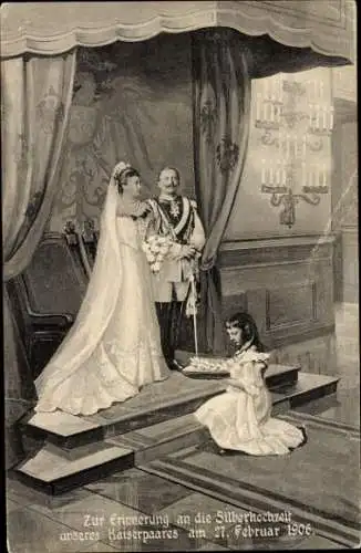 Ak Silberhochzeit des Kaiserpaares 1906, Kaiser Wilhelm II., Kaiserin Auguste Viktoria