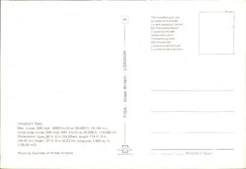 Ak Britisches Passagierflugzeug der British Airways, Hawker Siddeley Trident Two