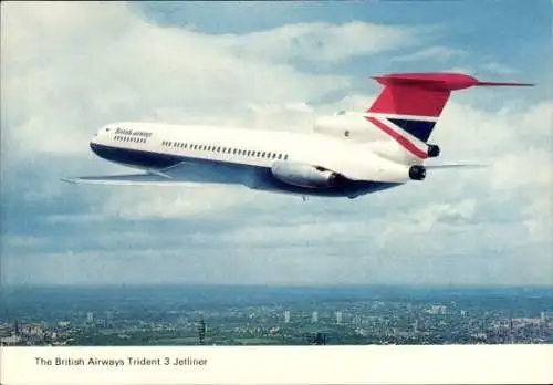 Ak Britisches Passagierflugzeug der British Airways, Hawker Siddeley HS-121 Trident 3 Jetliner