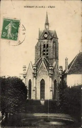 Ak Mormant Seine et Marne, Kirche, Turmuhr