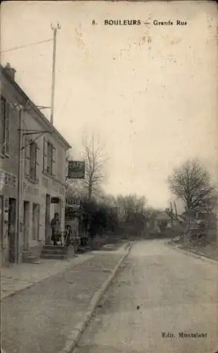 Ak Bouleurs Seine-et-Marne, Grande Rue, Cafe, Tabakgeschäft