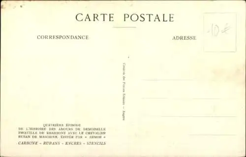 Künstler Ak Renard, Histoire des Amours de Demoiselle Phoeuille de Kharbone, Quatrieme Episode