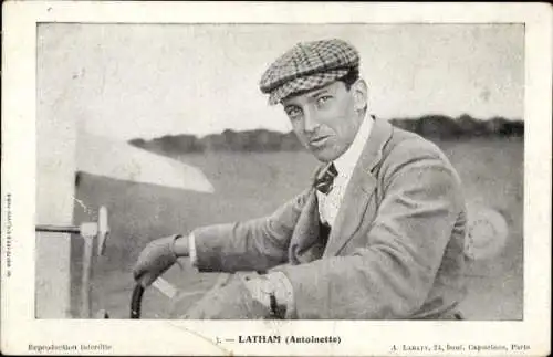 Ak Latham, Antoinette, Aviateur, Flugpionier