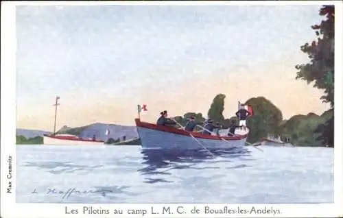 Künstler Ak Haffner, Les Pilotins au camp L.M.C. de Bouafles-les-Andelys