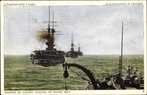 Ak Navires de Guerre Anglais en Pleine Mer, Britisches Kriegsschiff