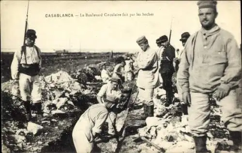 Ak Casablanca Marokko, le Boulevard Ciruclaire fait par les boches