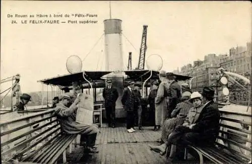 Ak Le Felix Faure, bateau du Havre a Rouen