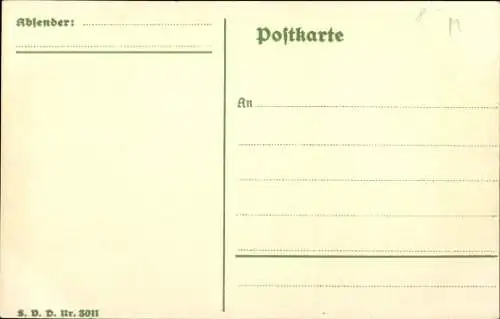 Litho Deutsch sein heißt treu sein, Eichenlaub, Patriotik Kaiserreich