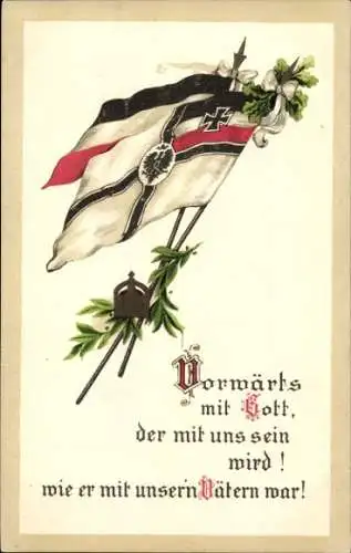 Präge Ak Patriotik Kaiserreich, Vorwärts mit Gott