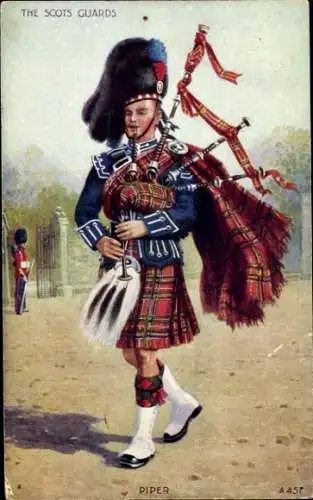 Ak The Scots Guards, Piper, Schotte, Kilt, Dudelsack