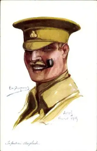 Künstler Ak Dupuis, E., Arras 1915,Frankreichs Alliierte, Britischer Soldat der Infanterie, Portrait