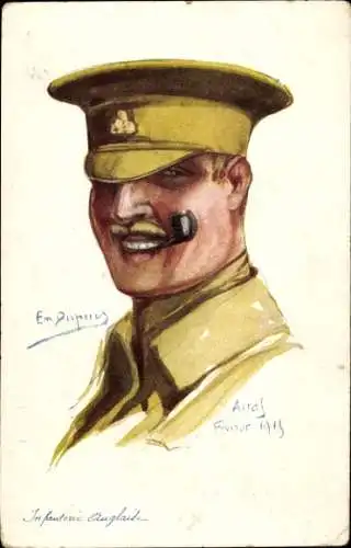 Künstler Ak Dupuis, E., Arras 1915,Frankreichs Alliierte, Britischer Soldat der Infanterie, Portrait