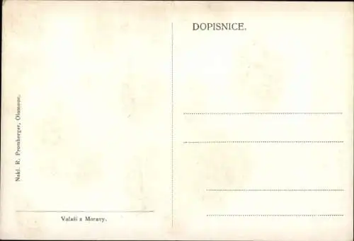 Künstler Ak Zwei Männer in tschechischer Tracht