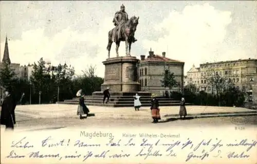 Ak Magdeburg an der Elbe, Kaiser Wilhelm-Denkmal