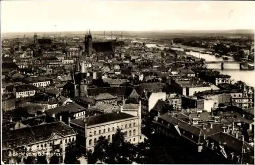 Ak Magdeburg in Sachsen Anhalt, Panorama, Blick vom Domturm