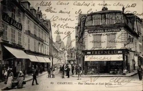 Ak Chartres Eure et Loir, Rue Delacroix et Noel Ballay