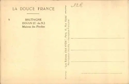Ak Dinan Côtes d'Armor, Maisons des Porches