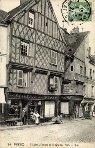 Ak Dreux Eure et Loir, Grande Rue, Alte Häuser