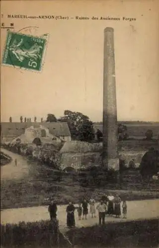 Ak Mareuil sur Arnon Cher, Ruines des Anciennes Forges