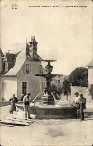 Ak Meymac Corrèze, Fontaine Monumentale