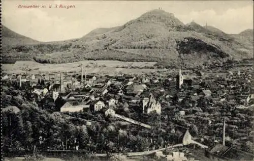 Ak Annweiler am Trifels Pfalz, Panorama, Burge, Türme, Berge