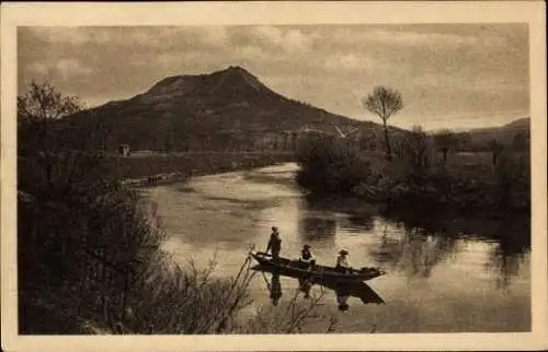 Ak Jena in Thüringen, Jenzig, Saale, Ruderboot