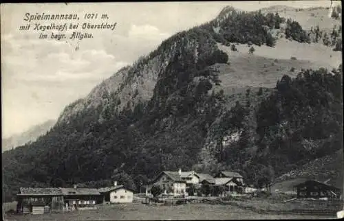 Ak Spielmannsau Oberstdorf im Oberallgäu, Kegelkopf, Panorama