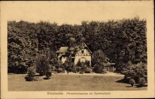 Ak Wiesbaden in Hessen, Försterhäuschen, Dambachtal