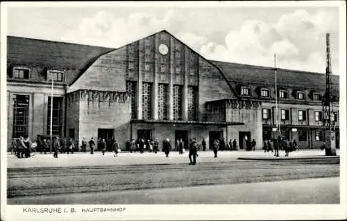 Ak Karlsruhe in Baden, Hauptbahnhof