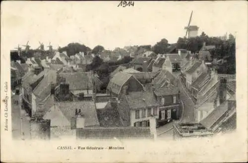 Ak Cassel Nord, Gesamtansicht, Vue Generale, Moulins, Windmühlen