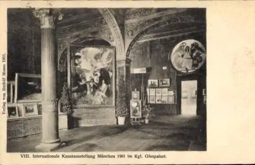 Ak München, VIII. Internationale Kunstausstellung 1901 im Kgl. Glaspalast