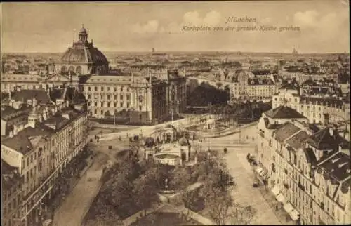 Ak München, Karlsplatz von der protestantischen Kirche gesehen