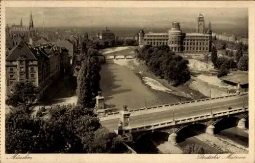 Ak München, deutsches Museum, Brücke