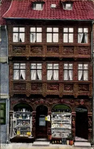 Ak Wernigerode, Das Gerlitzsche Haus, Vorderfassade, Schaufenster