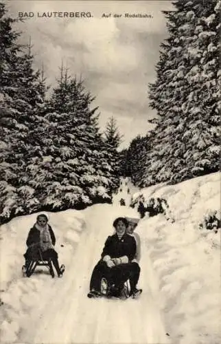 Ak Bad Lauterberg im Harz, Rodelbahn