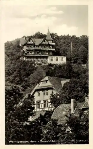 Ak Wernigerode am Harz, Die Sennhütte mit Umgebung