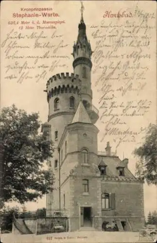 Ak Karlovy Vary Karlsbad Stadt, Kronprinzessin Stephanie Warte, Aussichtsturm