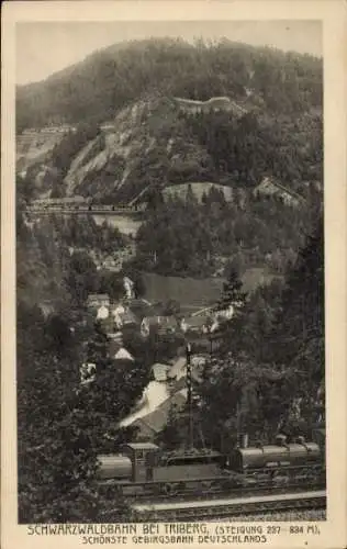 Ak Triberg im Schwarzwald, Schwarzwaldbahn, Teilansicht