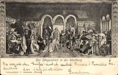 Ak Lutherstadt Eisenach in Thüringen, Wartburg, Sängerstreit