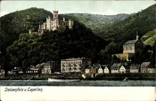 Ak Capellen Kapellen Stolzenfels Koblenz am Rhein, Schloss