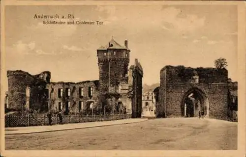 Ak Andernach am Rhein, Schlossruine, Koblenzer Tor