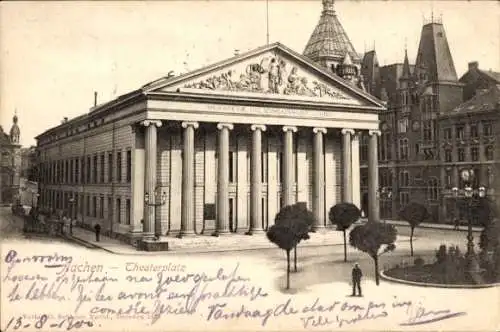 Ak Aachen, Theaterplatz