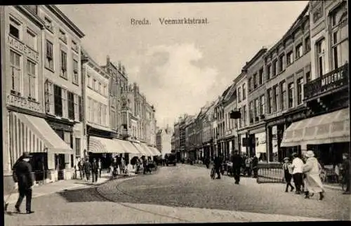 Ak Breda Nordbrabant Niederlande, Veemarktstraat, Geschäfte